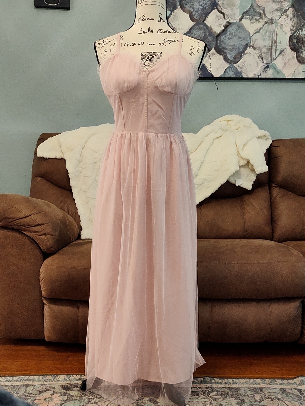 Zeflows Delicate Blush Pink Tulle  Dress